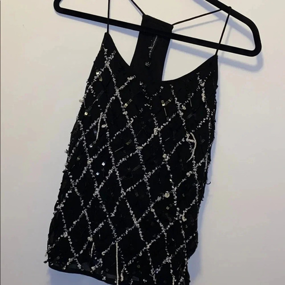 W118 Walter baker black sequin sheer cami - Picture 10 of 14